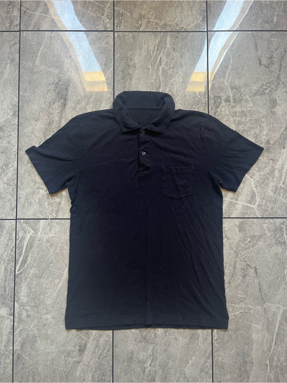 Mack Weldon Mens Vesper Polo Shirt Black ShortSleeve Pocket Performance Cotton M
